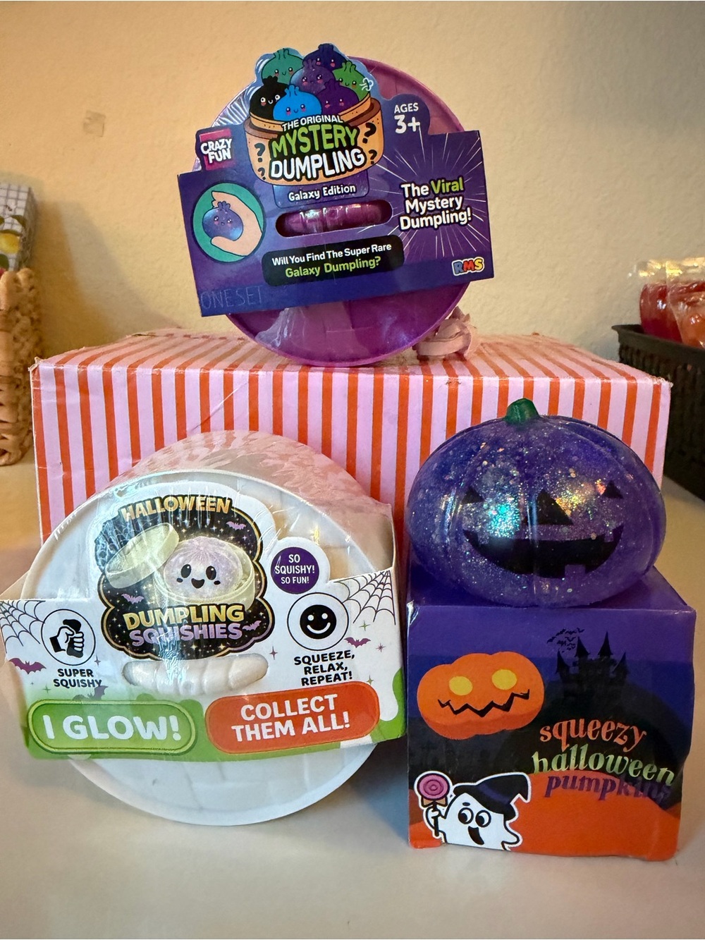🧡💜RMS Mystery Dumpling & Halloween Dumpling Squishies - Purple Glitter (Set)🧡💜